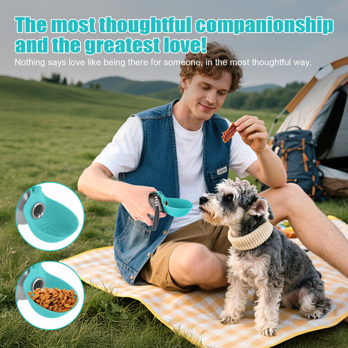 Portable Dog Water Bottle with Built-In Bowl | Leak-Proof Travel Bottle