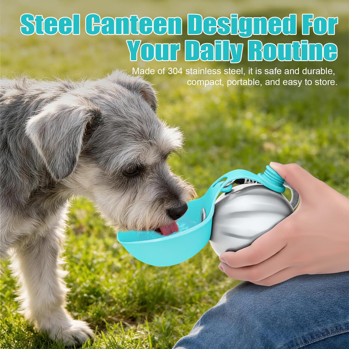 Portable Dog Water Bottle with Built-In Bowl | Leak-Proof Travel Bottle
