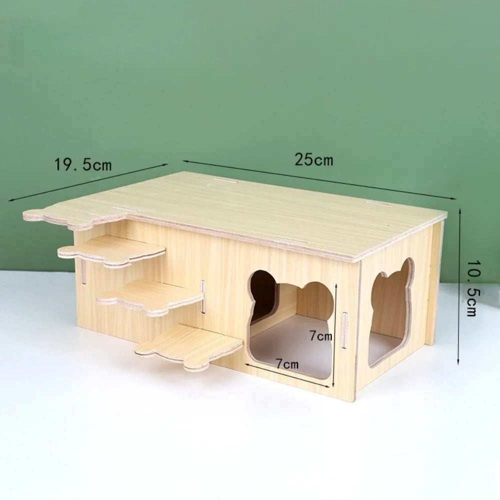 Wooden Hamster Villa: The Perfect Cozy Retreat and Climbing Playground for Your Pet