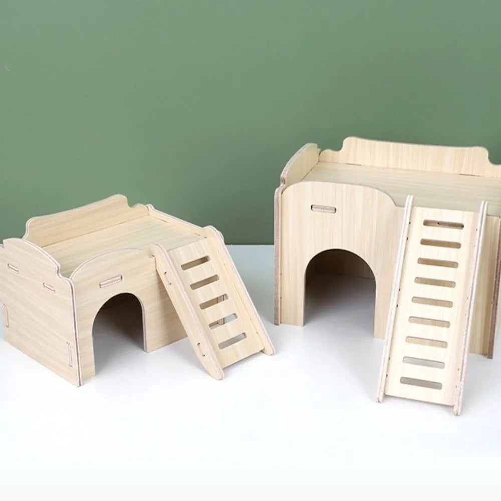 Wooden Hamster Villa: The Perfect Cozy Retreat and Climbing Playground for Your Pet