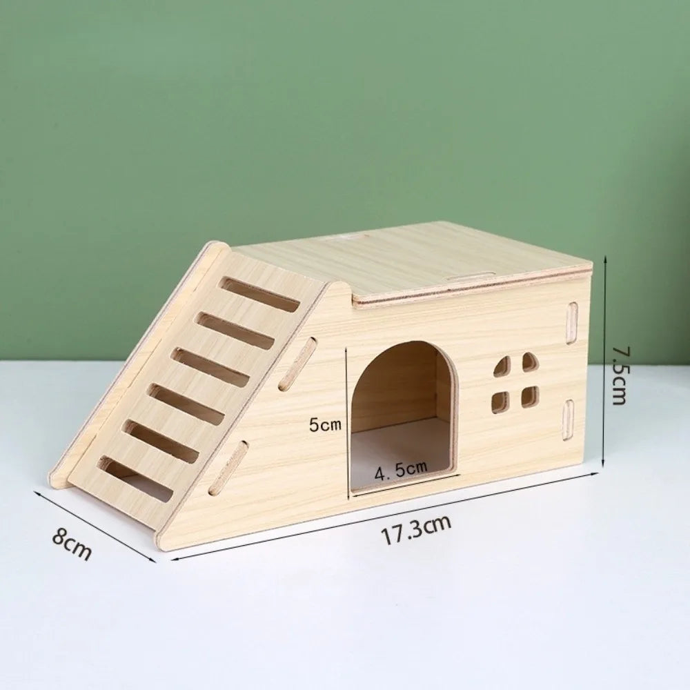 Wooden Hamster Villa: The Perfect Cozy Retreat and Climbing Playground for Your Pet