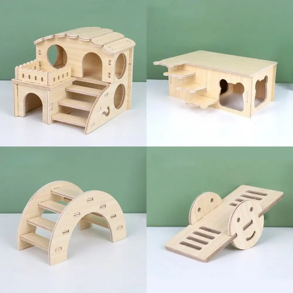 Wooden Hamster Villa: The Perfect Cozy Retreat and Climbing Playground for Your Pet