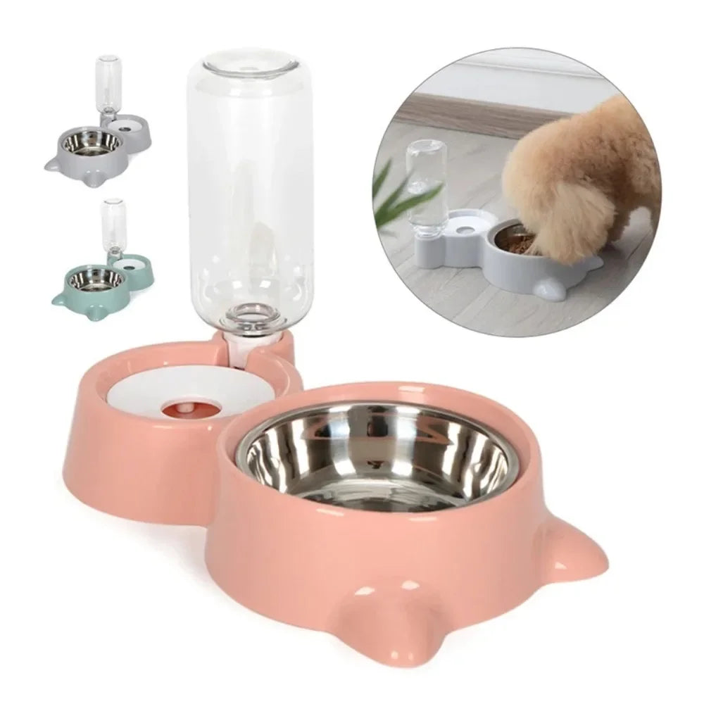 Pet Water Dispenser for Cats and Dogs Automatic Water Storage Pet Food Bowl Food Container with Waterer Pet Supplies