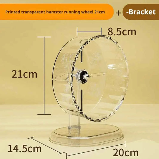 Hamster Running Wheel - Quiet Exercise Transparent Toy, Easy to Clean and Disassemble Pet Accessory - Johns Pet Store