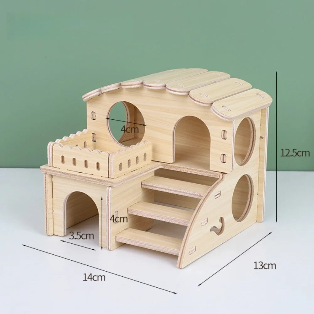 Wooden Hamster Villa: The Perfect Cozy Retreat and Climbing Playground for Your Pet
