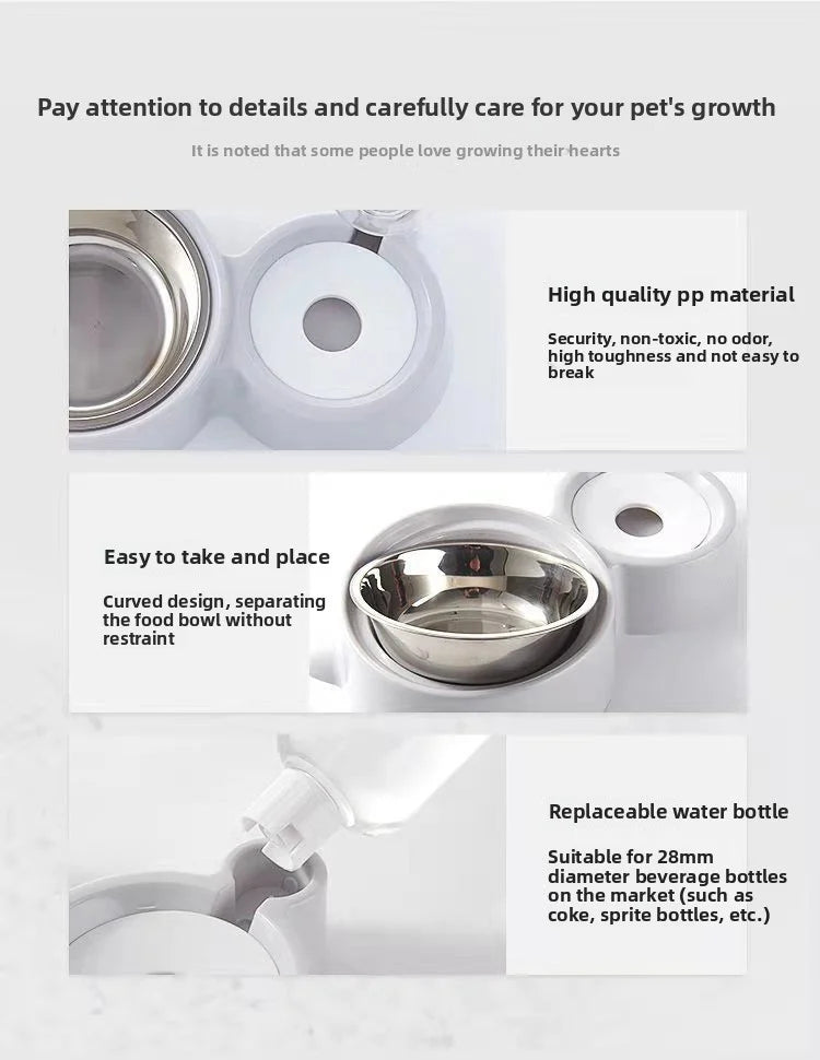Pet Water Dispenser for Cats and Dogs Automatic Water Storage Pet Food Bowl Food Container with Waterer Pet Supplies