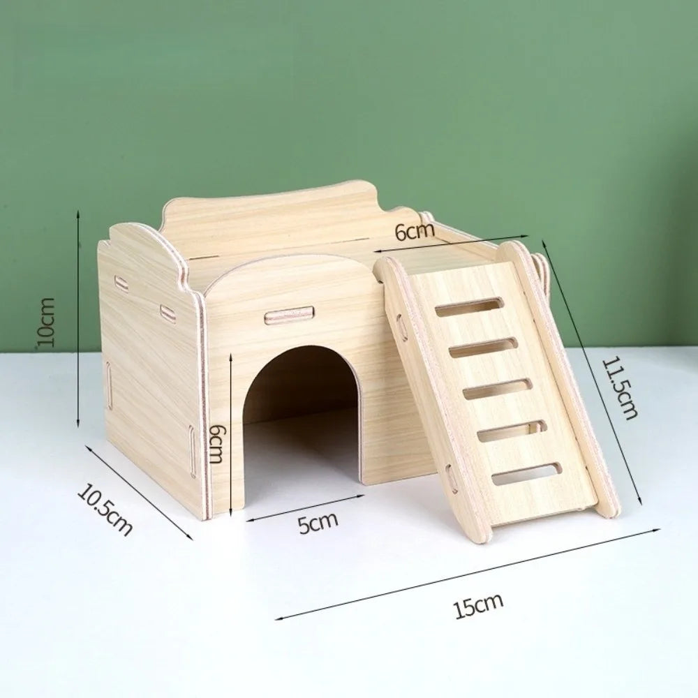 Wooden Hamster Villa: The Perfect Cozy Retreat and Climbing Playground for Your Pet