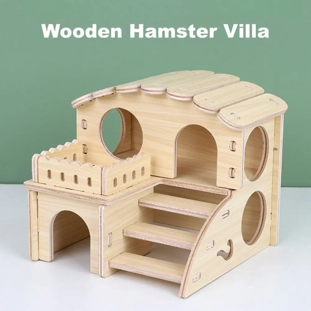 Wooden Hamster Villa: The Perfect Cozy Retreat and Climbing Playground for Your Pet