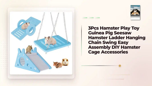 3Pcs Hamster Play Toy Guinea Pig Seesaw Hamster Ladder Hanging Chain Swing Easy Assembly DIY Hamster Cage Accessories by@Outfy