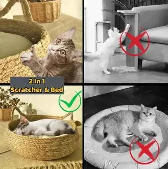 Handmade Pet Comfort Basket - Eco Friendly Cat Bed For Cats And Small Pets - Johns Pet Store