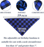 Pet Birthday Cat Costume with Plaid Scarf, Glitter Hat, and Sequined Bow Tie Suit Arrangement - Johns Pet Store