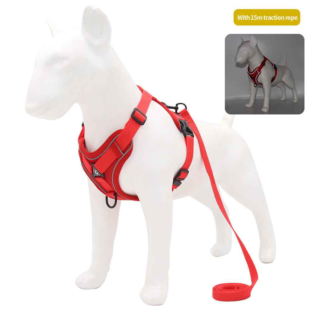 Reflective Dog Harness - Comfortable Breathable Vest-Style Leash for Pets - Johns Pet Store