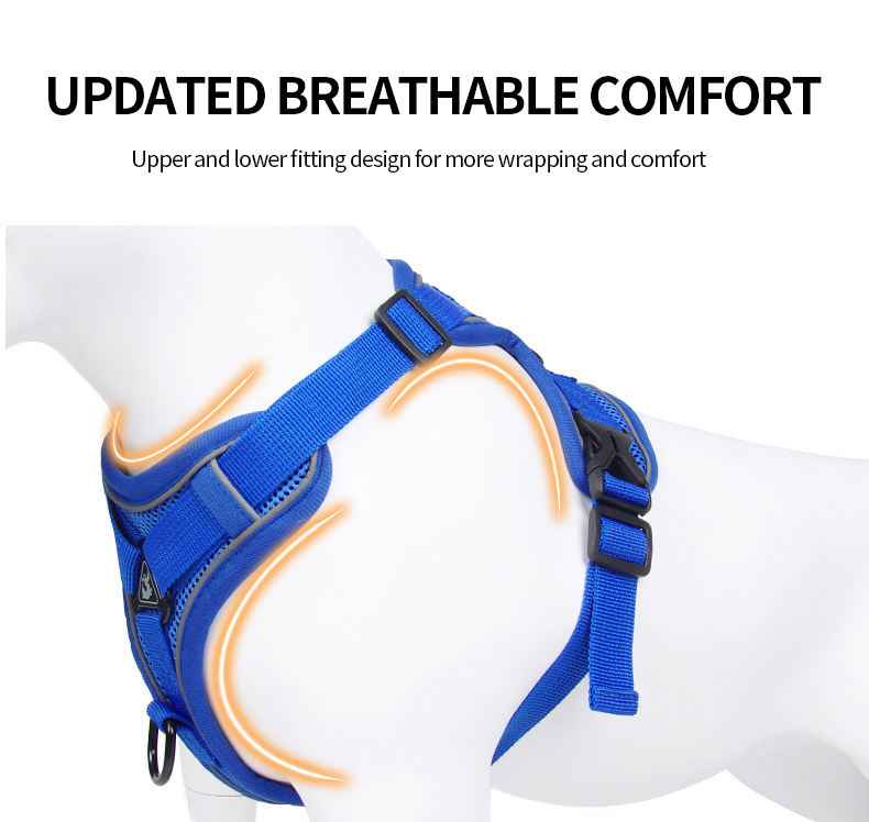 Reflective Dog Harness - Comfortable Breathable Vest-Style Leash for Pets - Johns Pet Store