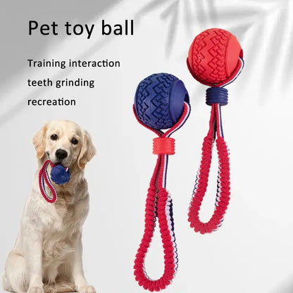 Dog Toy Ball Interactive Teether With Rope