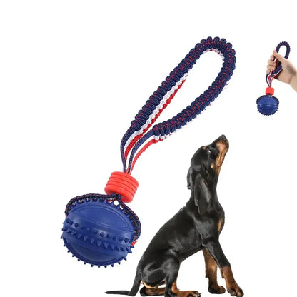 Dog Toy Ball Interactive Teether With Rope