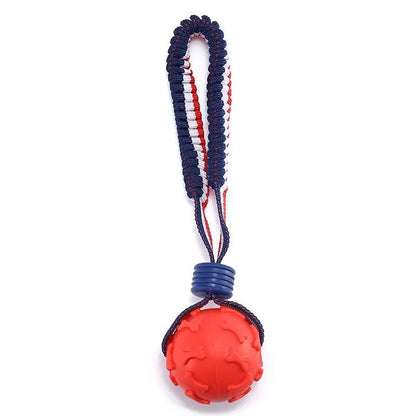 Dog Toy Ball Interactive Teether With Rope