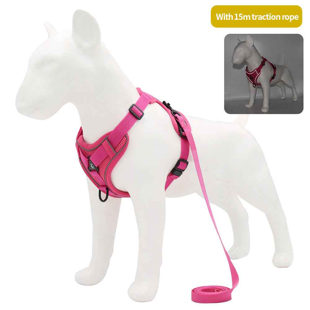 Reflective Dog Harness - Comfortable Breathable Vest-Style Leash for Pets - Johns Pet Store