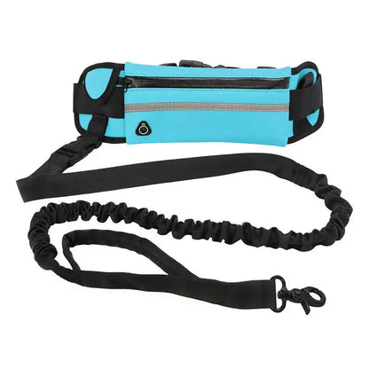 Hands Free Pet Walking, Training Belt With Shock Absorbing Bungee Leash Phone Pocket And Water Bottle Holder