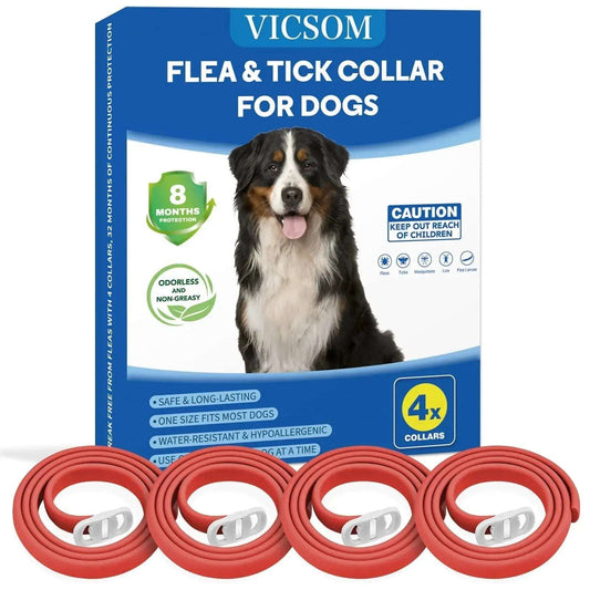 4 pack natural flea collar for dogs with long-lasting tick protection and adjustable fit
