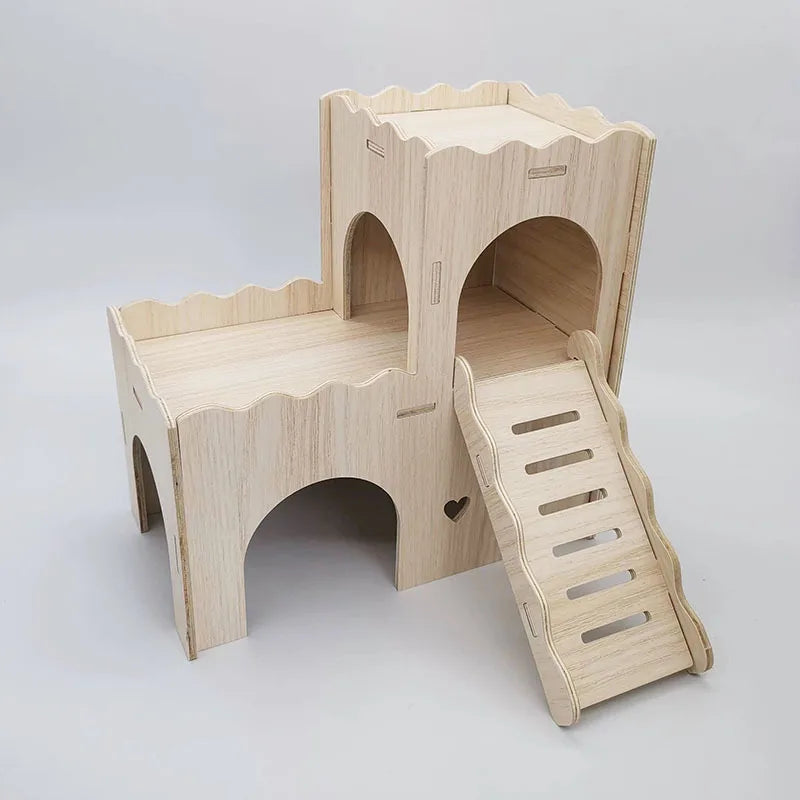 Hamster Wooden Villa Nest - A Cozy Retreat for Your Furry Friends
