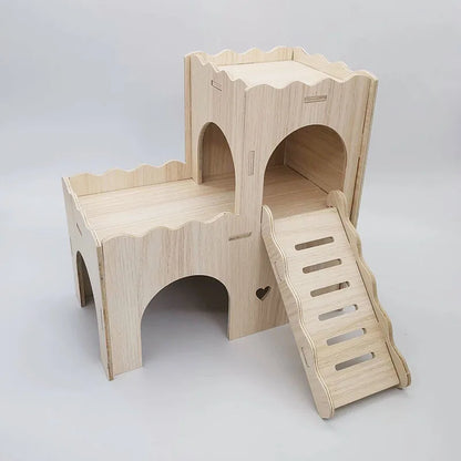 Hamster Wooden Villa Nest - A Cozy Retreat for Your Furry Friends