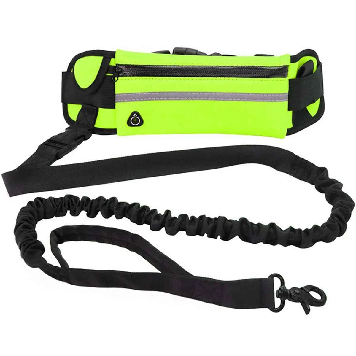Hands-Free Dog Leash with Reflective Waist Bag | Elastic Retractable Dog Traction Rope for Running & Walking