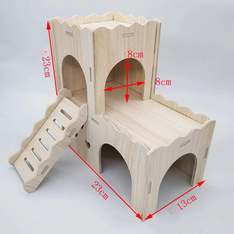 Hamster Wooden Villa Nest - A Cozy Retreat for Your Furry Friends