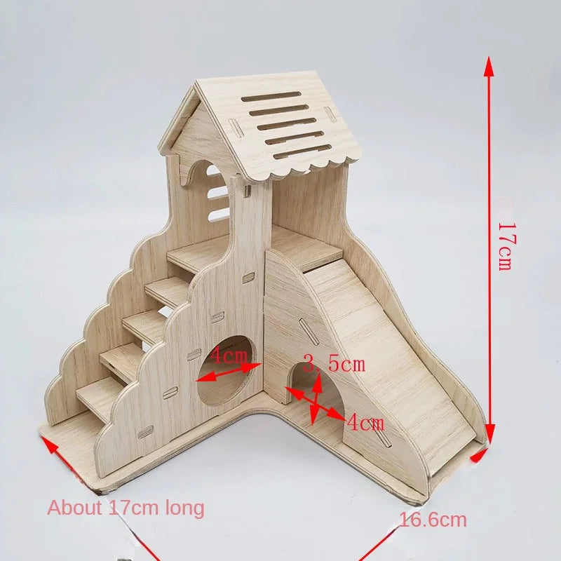 Hamster Wooden Villa Nest - A Cozy Retreat for Your Furry Friends