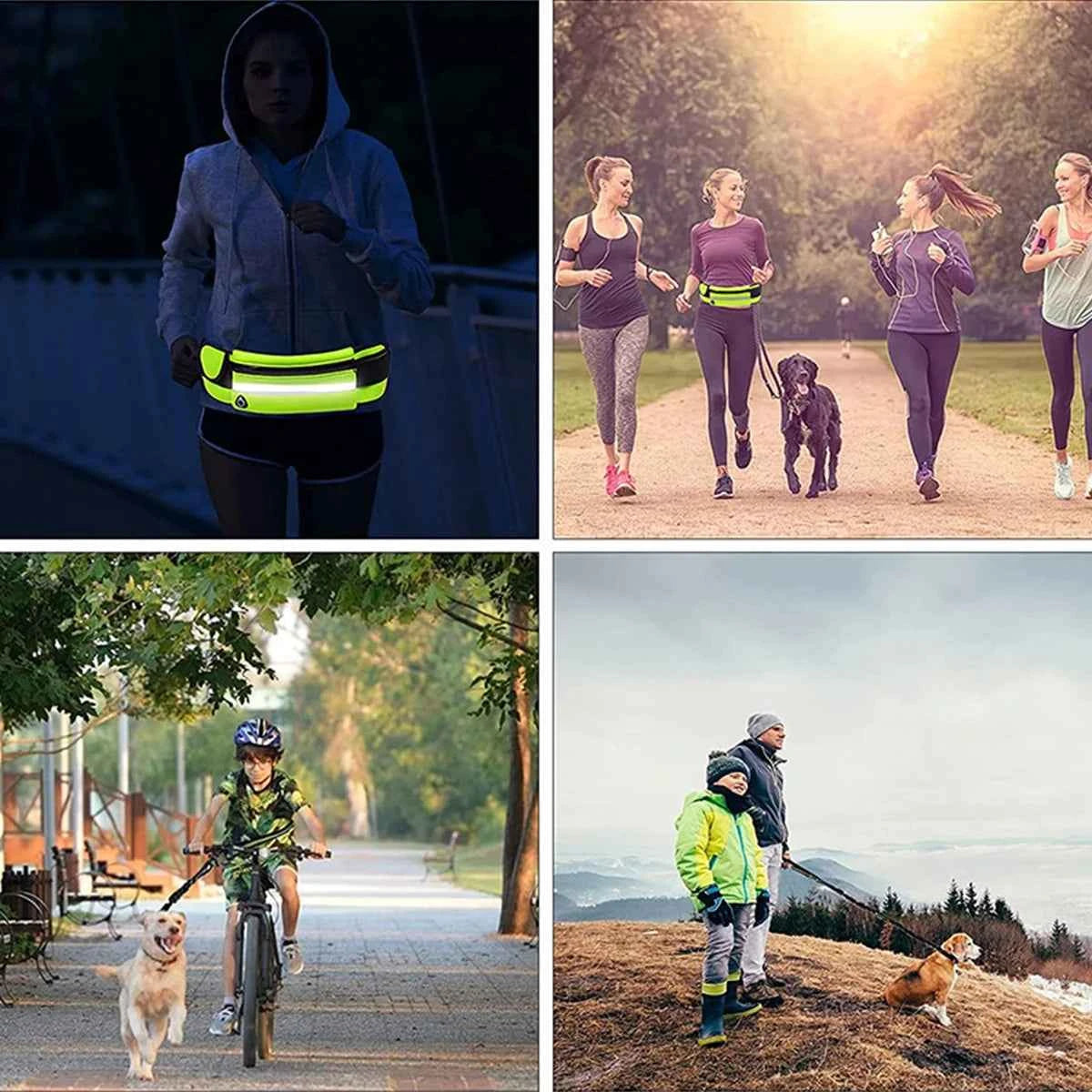 Hands-Free Dog Leash with Reflective Waist Bag | Elastic Retractable Dog Traction Rope for Running & Walking