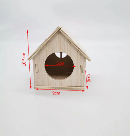 Hamster Wooden Villa Nest - A Cozy Retreat for Your Furry Friends