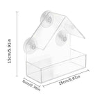 Acrylic Window Bird Feeder - Clear Hanging Outdoor Bird Feeder with Suction Cups for Garden and Backyard Wildlife