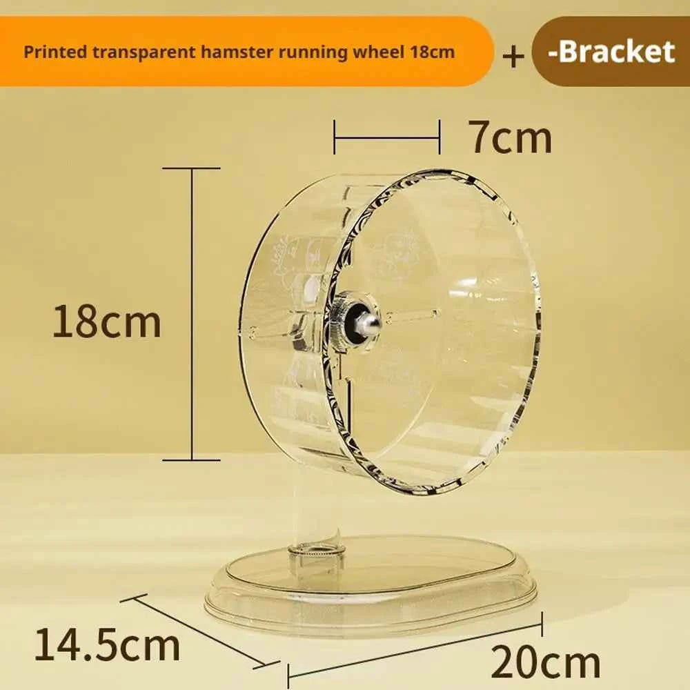 Hamster Running Wheel - Quiet Exercise Transparent Toy, Easy to Clean and Disassemble Pet Accessory - Johns Pet Store