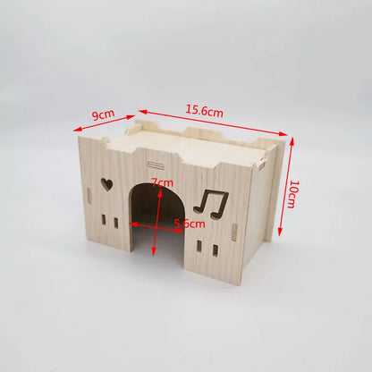 Hamster Wooden Villa Nest - A Cozy Retreat for Your Furry Friends