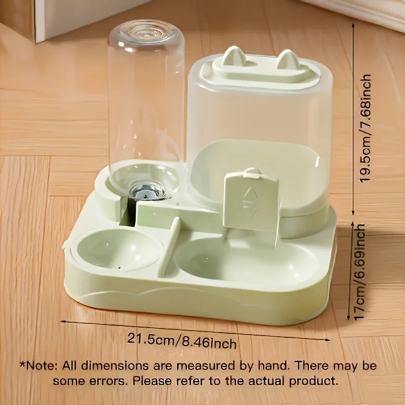 2-in-1 Cat Automatic Feeder Water Dispenser Gravity Pet Food Bowl Wet Dry Separation Storage for Cats Small Dogs Home&Travel