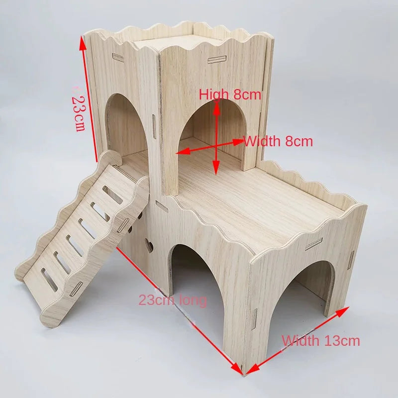 Hamster Wooden Villa Nest - A Cozy Retreat for Your Furry Friends