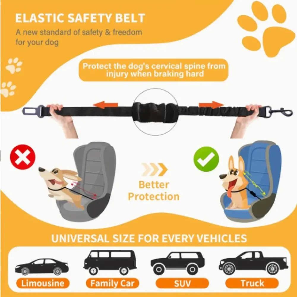 Adjustable Dog Seat Belt for Cars – Crash Tested and Secure