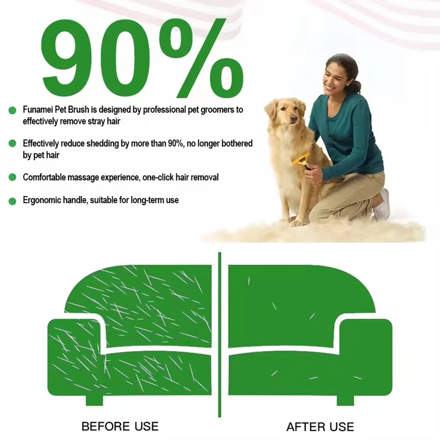 Pet Grooming Brush for Dogs & Cats
