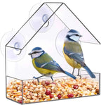 Acrylic Window Bird Feeder - Clear Hanging Outdoor Bird Feeder with Suction Cups for Garden and Backyard Wildlife