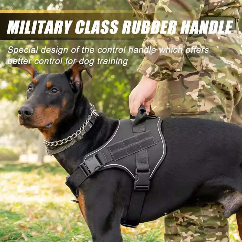 Tactical dog vest: for large dogs (German Shepherd, Golden Retriever) – training, military-style accessories.