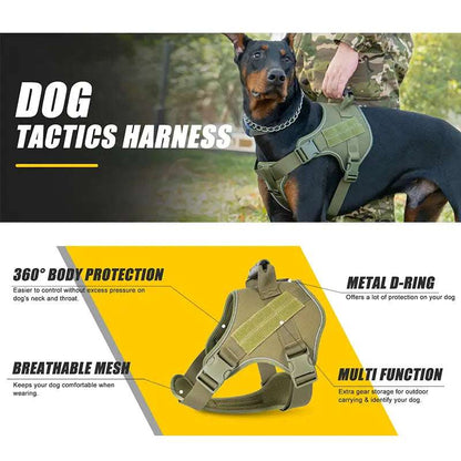 Tactical dog vest: for large dogs (German Shepherd, Golden Retriever) – training, military-style accessories.