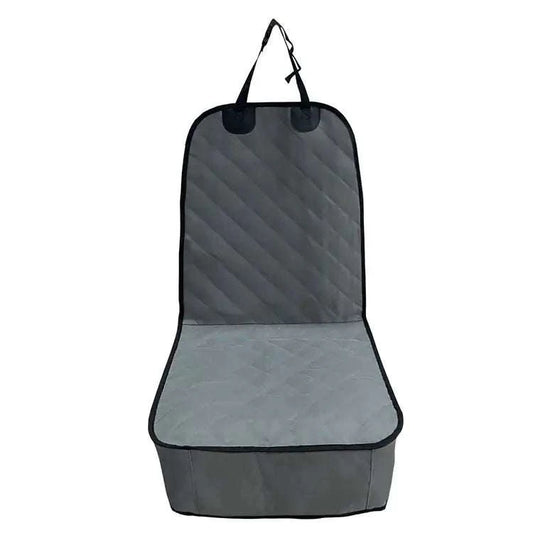 waterproof front seat cover for pets with safety belt and non slip backing in grey