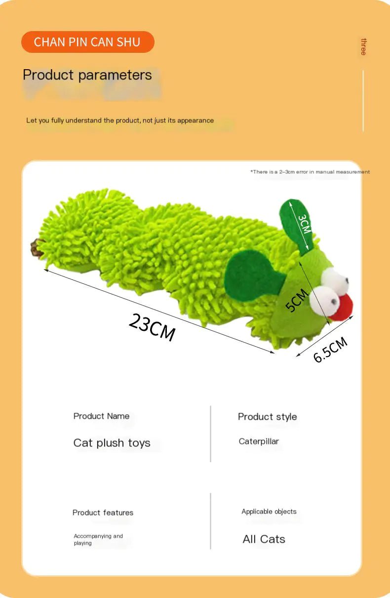 Anti Stress Cat/Dog Plush Caterpillar Toy For Calm Playful Family Pets. - Johns Pet Store