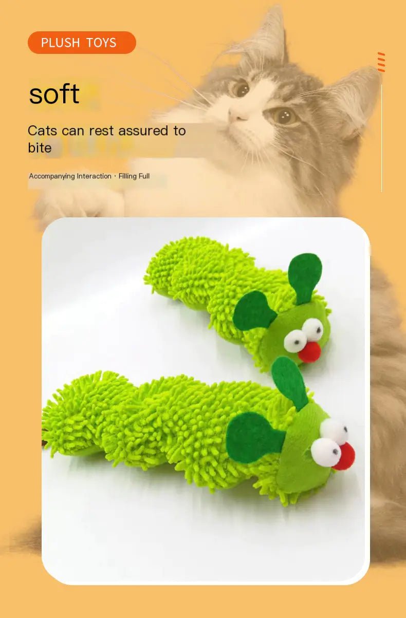 Anti Stress Cat/Dog Plush Caterpillar Toy For Calm Playful Family Pets. - Johns Pet Store