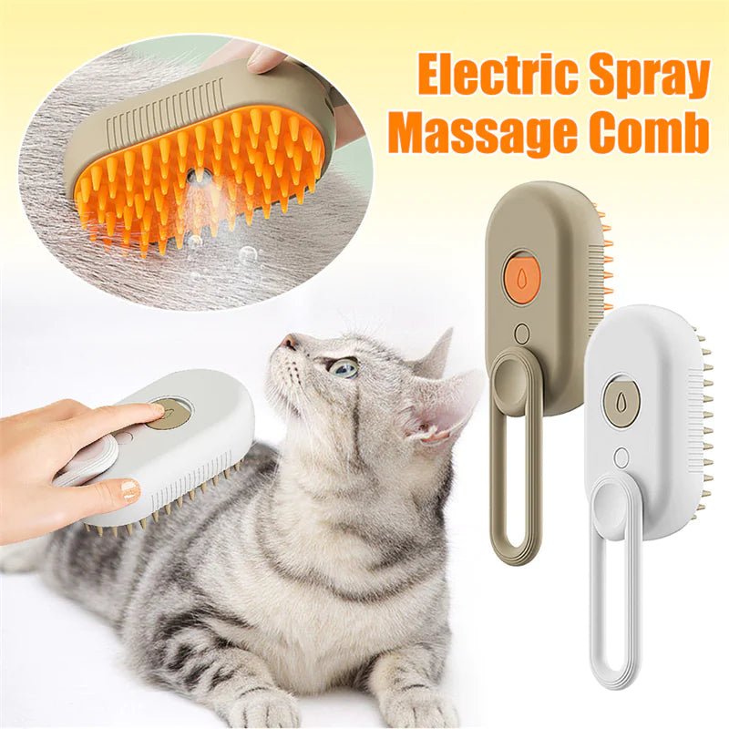 Cat And Dog Steam Cleaning Massaging Hair Removal Brush 3 In 1 Electric Spray Pet Grooming Comb - 3 In 1 - Johns Pet Store