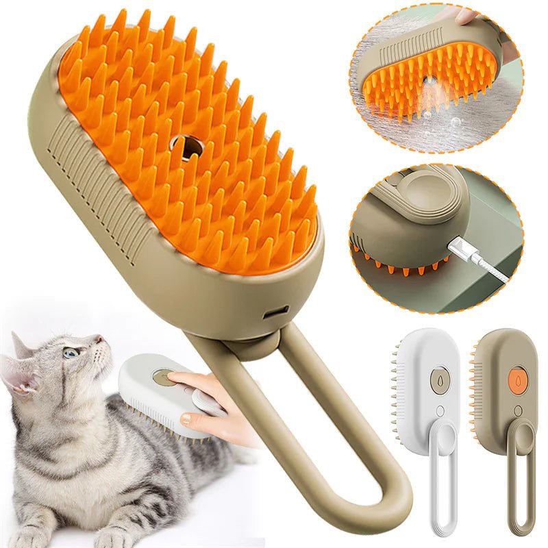Cat And Dog Steam Cleaning Massaging Hair Removal Brush 3 In 1 Electric Spray Pet Grooming Comb - 3 In 1 - Johns Pet Store