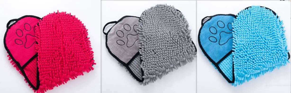 Pet Towels with Dual Pockets - Quick Dry Microfiber for Dogs & Cats - Johns Pet Store