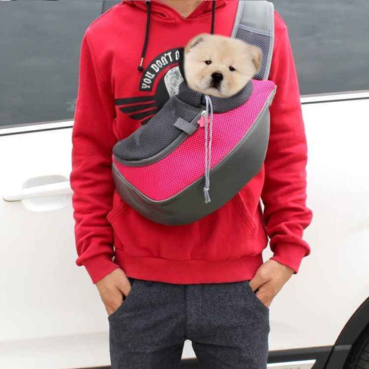 Outdoor Pet Carrier Bag - 1pc Travel Mesh Oxford Pet Puppy Handbag Pouch Sling Comfort Tote Shoulder Bag - Johns Pet Store