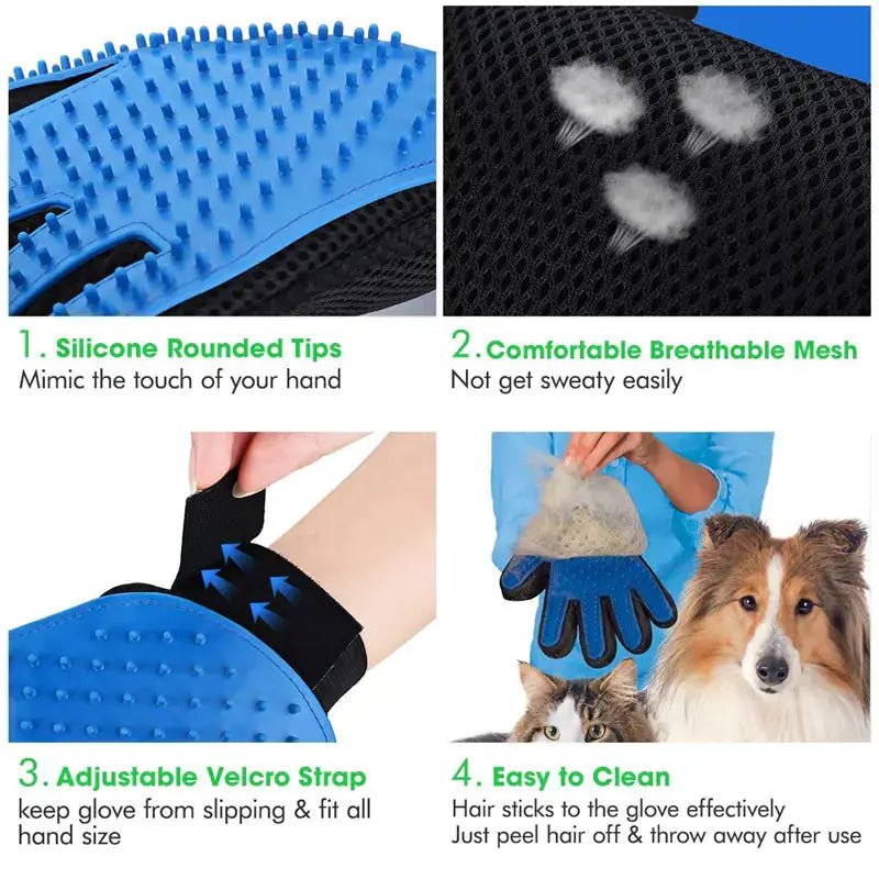 Fashionable Rubber Bath Brush For Pets And Silicone Grooming Gloves TPR Eco Friendly Bath Tool For Dogs And Cats - Johns Pet Store