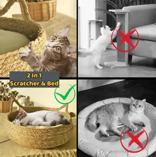 Handmade Pet Comfort Basket - Eco Friendly Cat Bed For Cats And Small Pets - Johns Pet Store