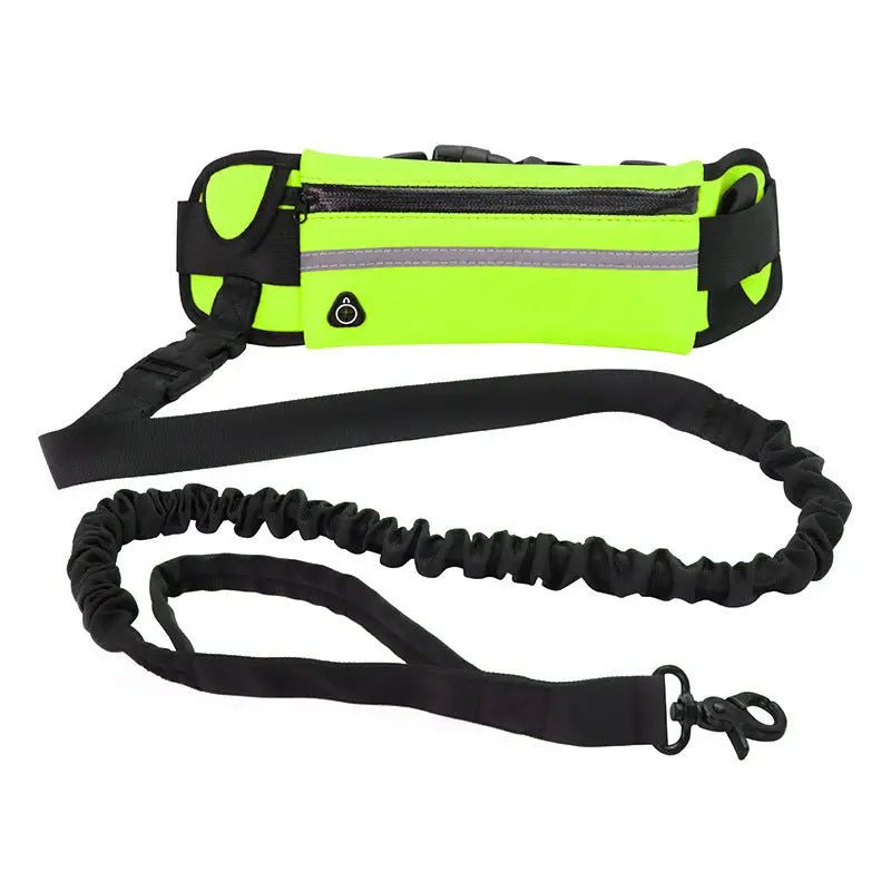 Hands Free Pet Walking Belt With Bungee Leash - Phone Pocket Water Bottle Holder And Reflective Safety - Johns Pet Store